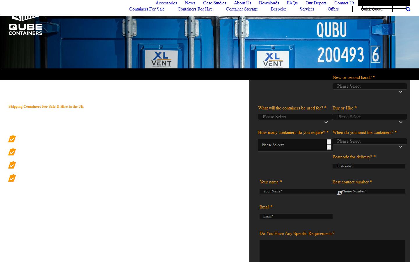 Qube Containers Website