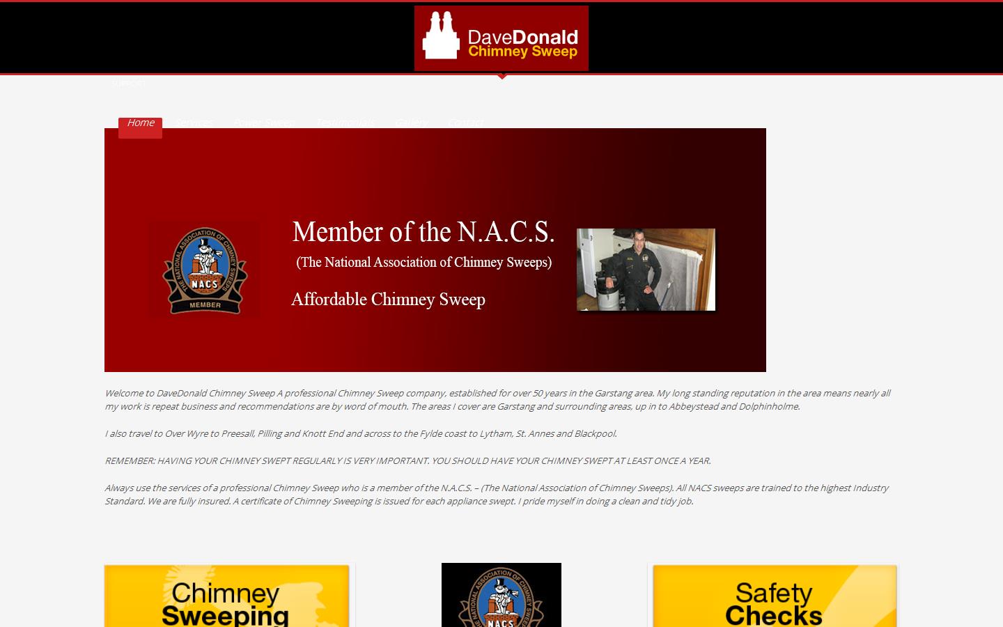Dave Donald Chimney Sweep Website