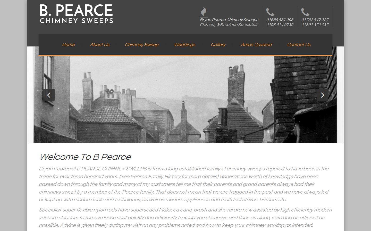 B Pearce Chimney Sweeps Website