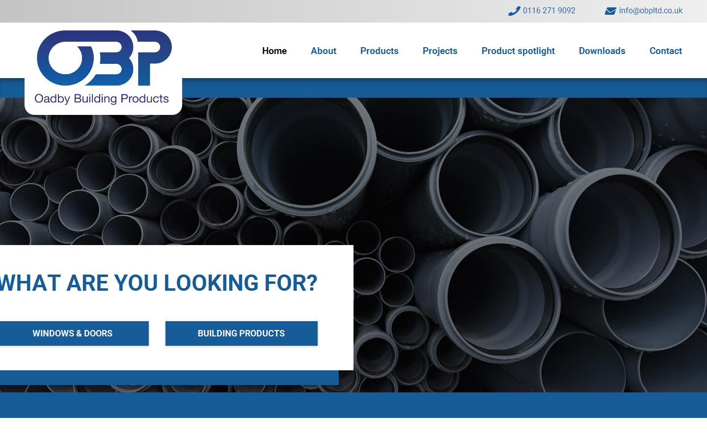 Oadby Building Products Website