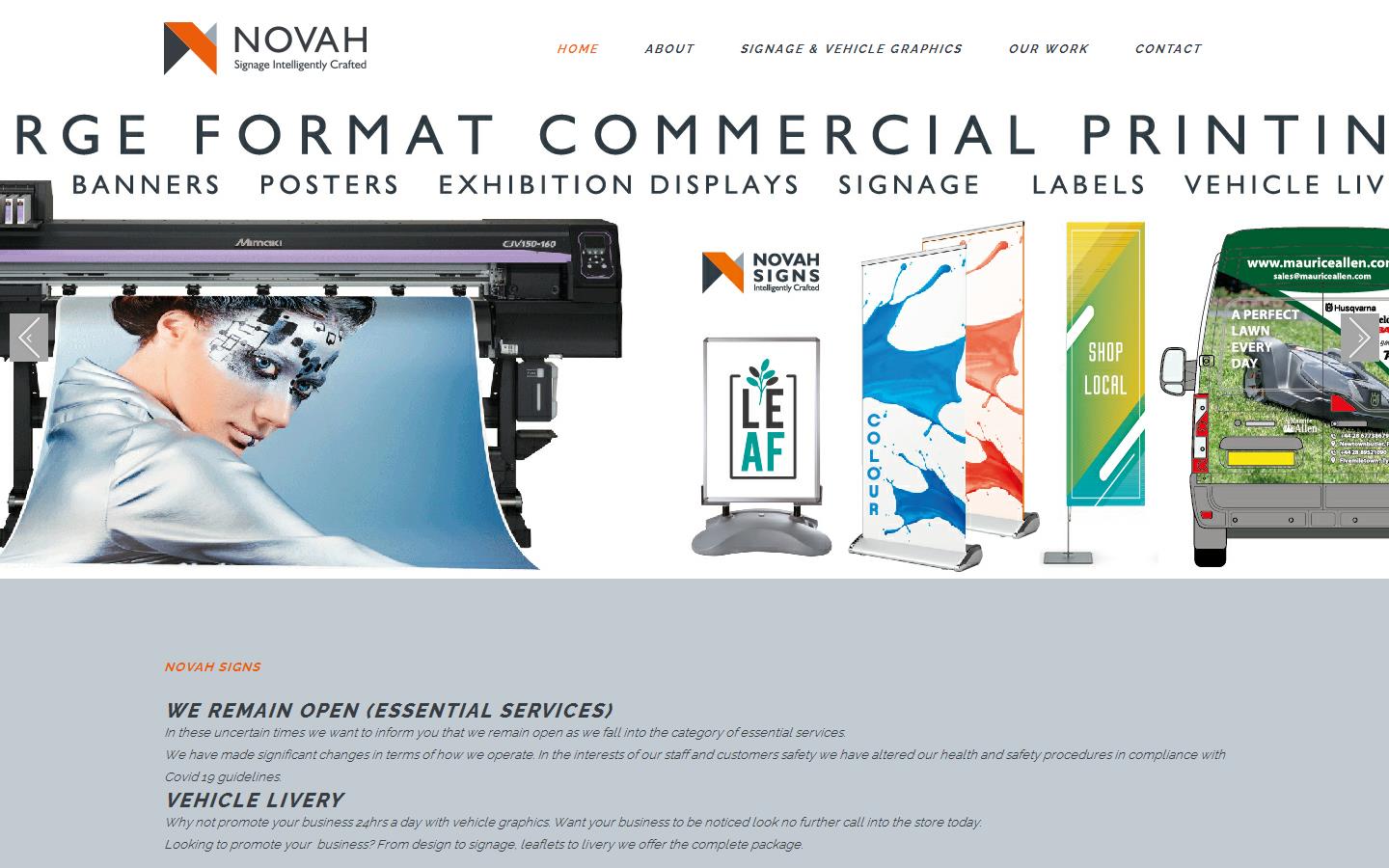 Novah Signs Website