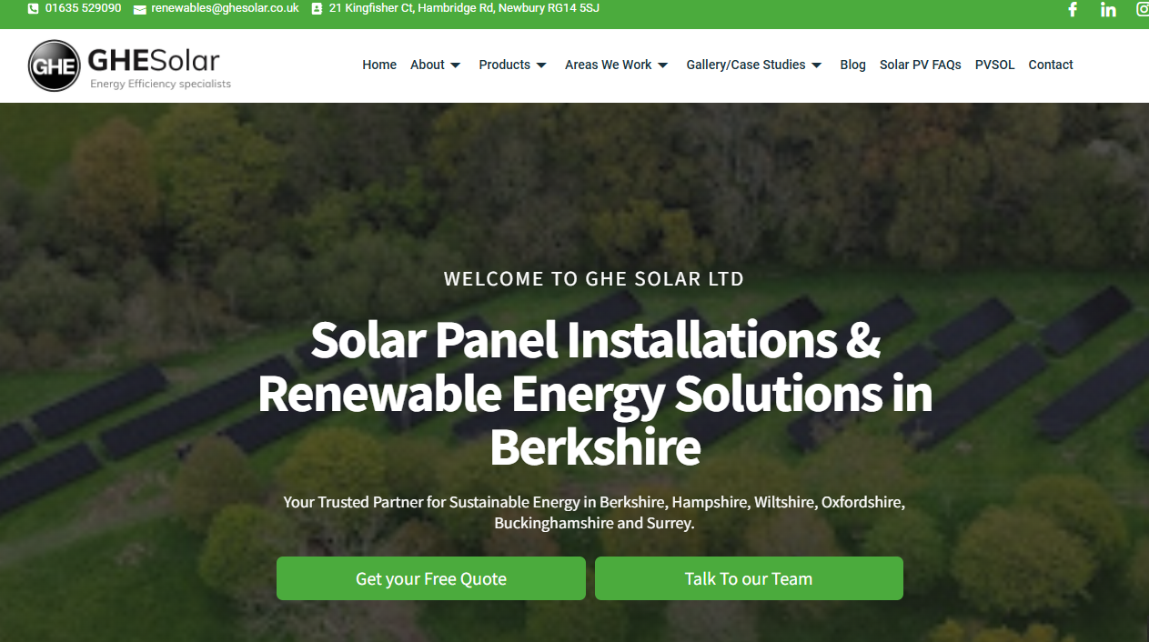 GHE Solar Ltd Website
