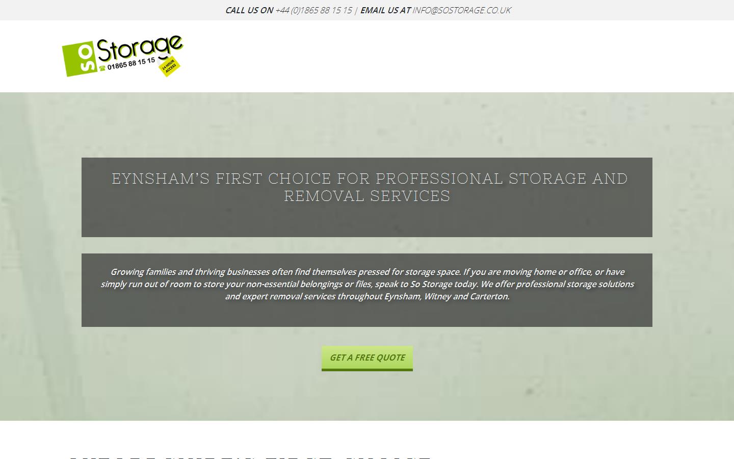 So Storage Ltd Website