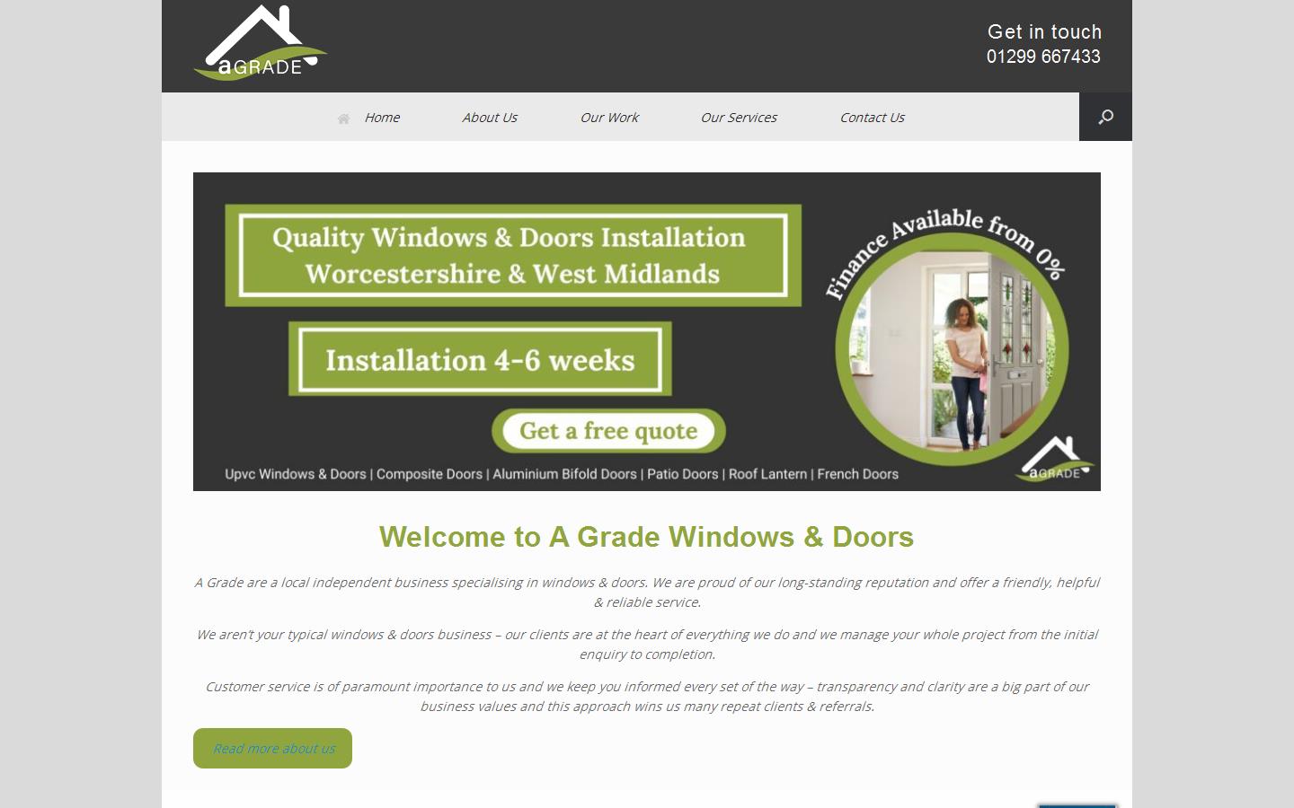 A GRADE WINDOWS & DOORS LTD Website