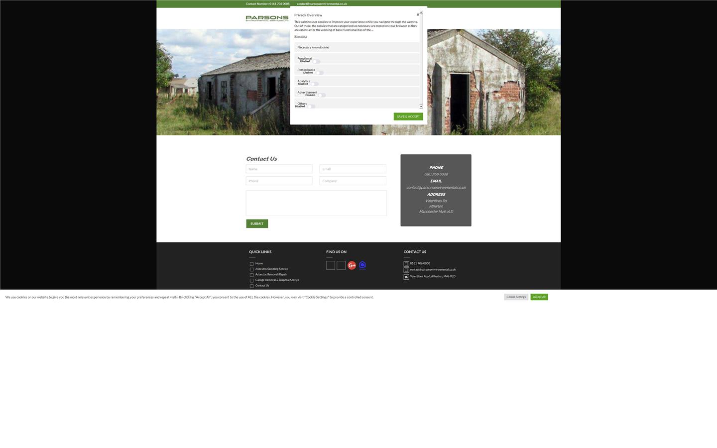 Parsons Environmental Services Ltd Website