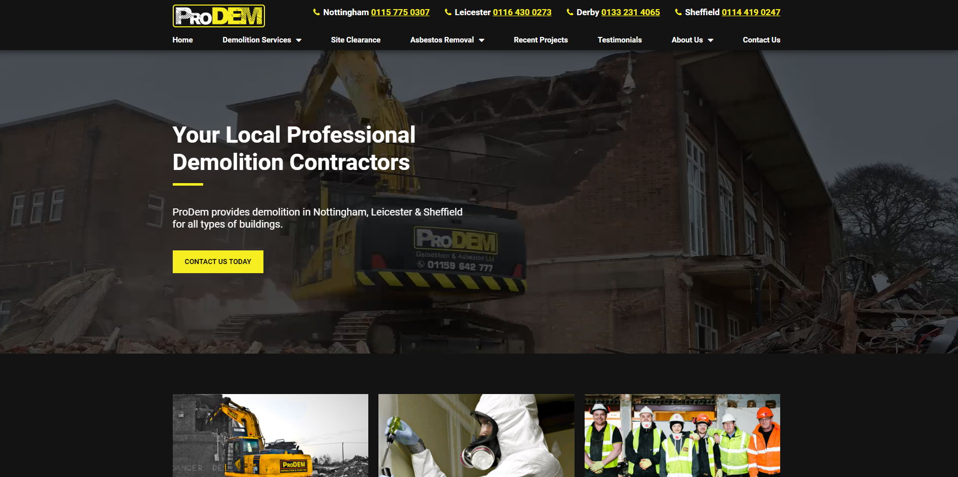 ProDEM Demolition & Asbestos Website