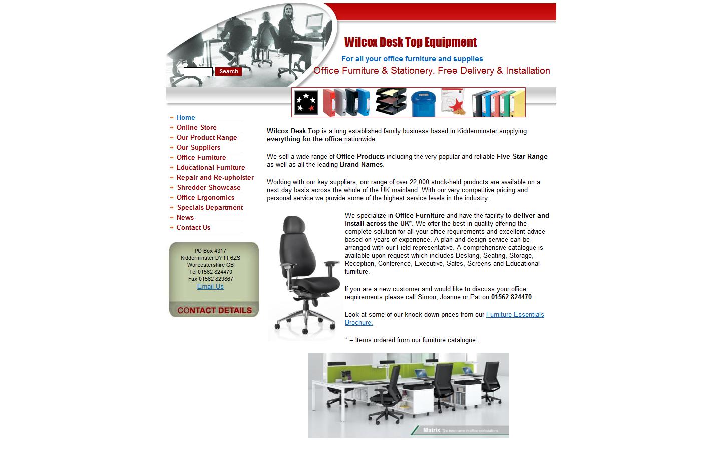 Wilcox Desk Top Equipment Website