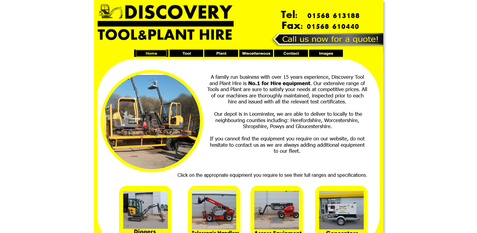 Discovery Tool & Plant Hire Website