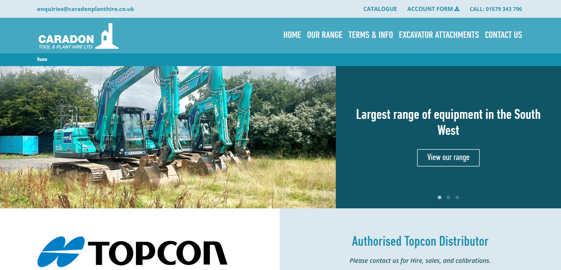 Caradon Tool & Plant Hire Ltd Website