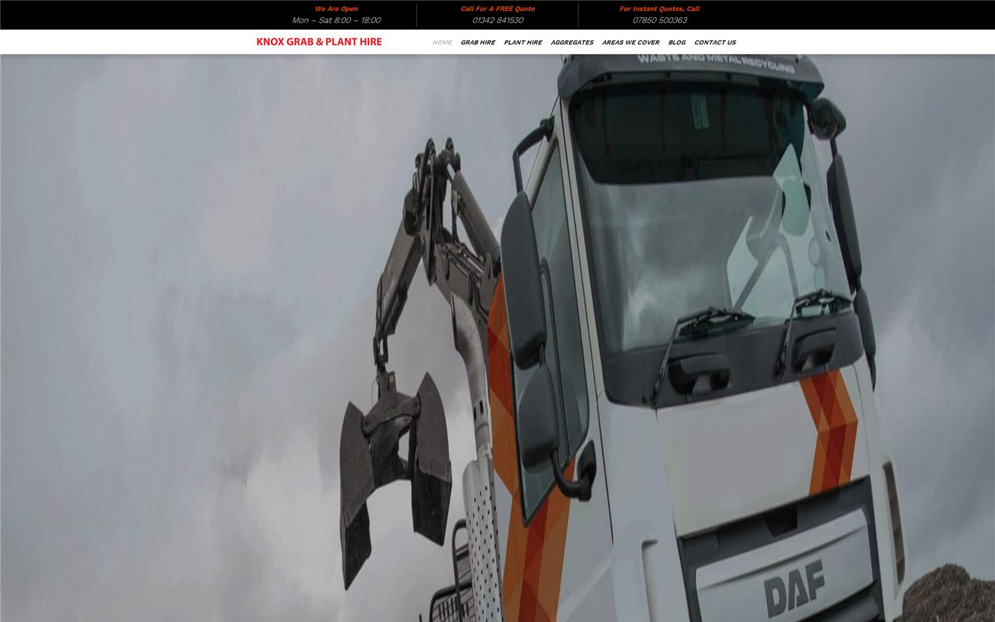 Knox Grab & Plant Hire Website