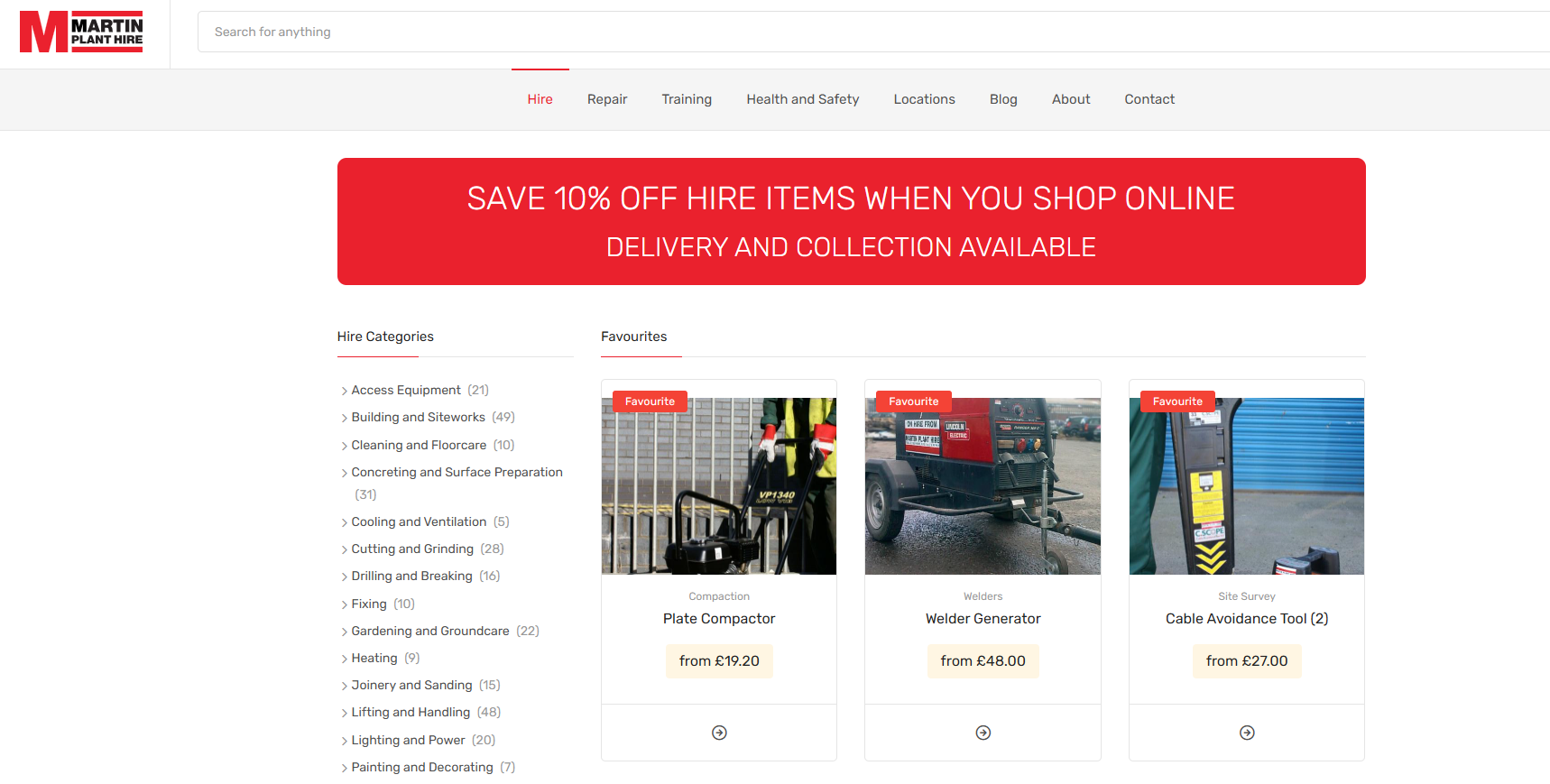 Martin Plant Hire Website