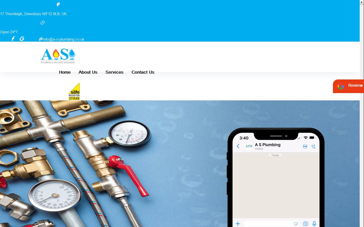 A S Plumbing and Heating Engineers Website