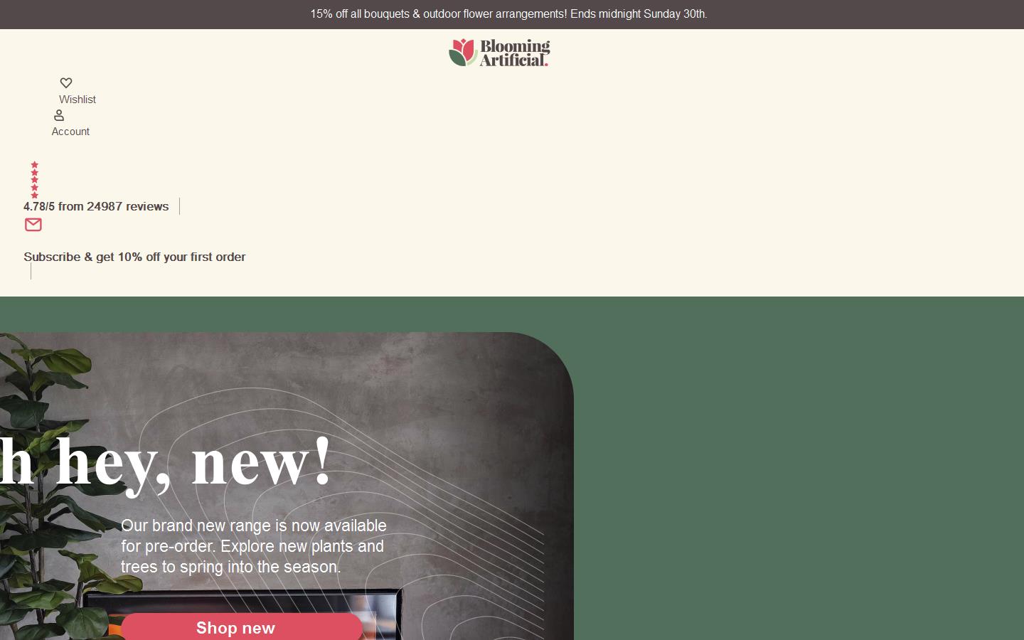 Blooming Artificial Ltd Website