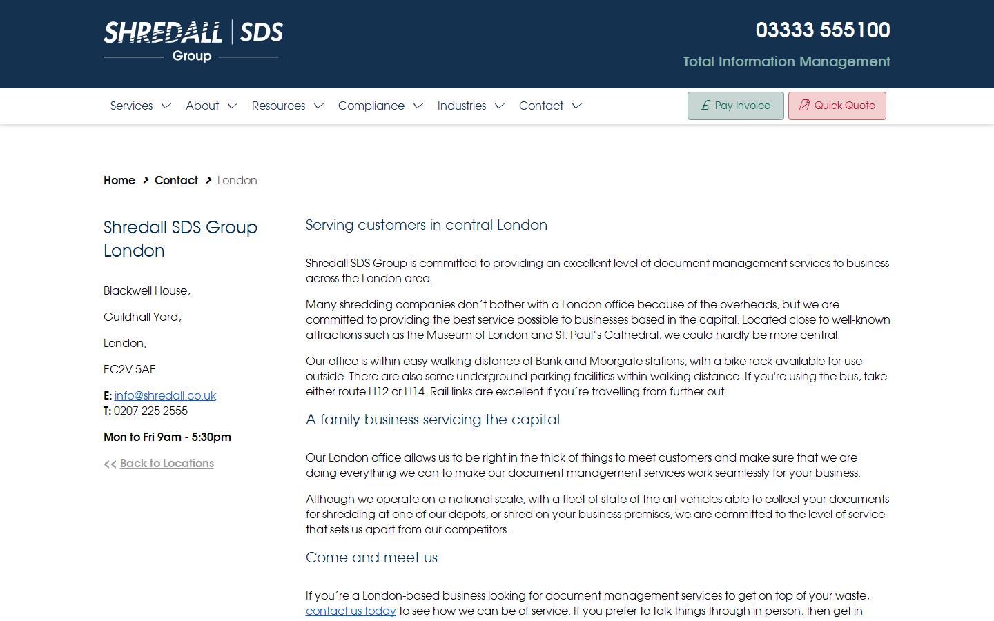Shredall SDS Group Website