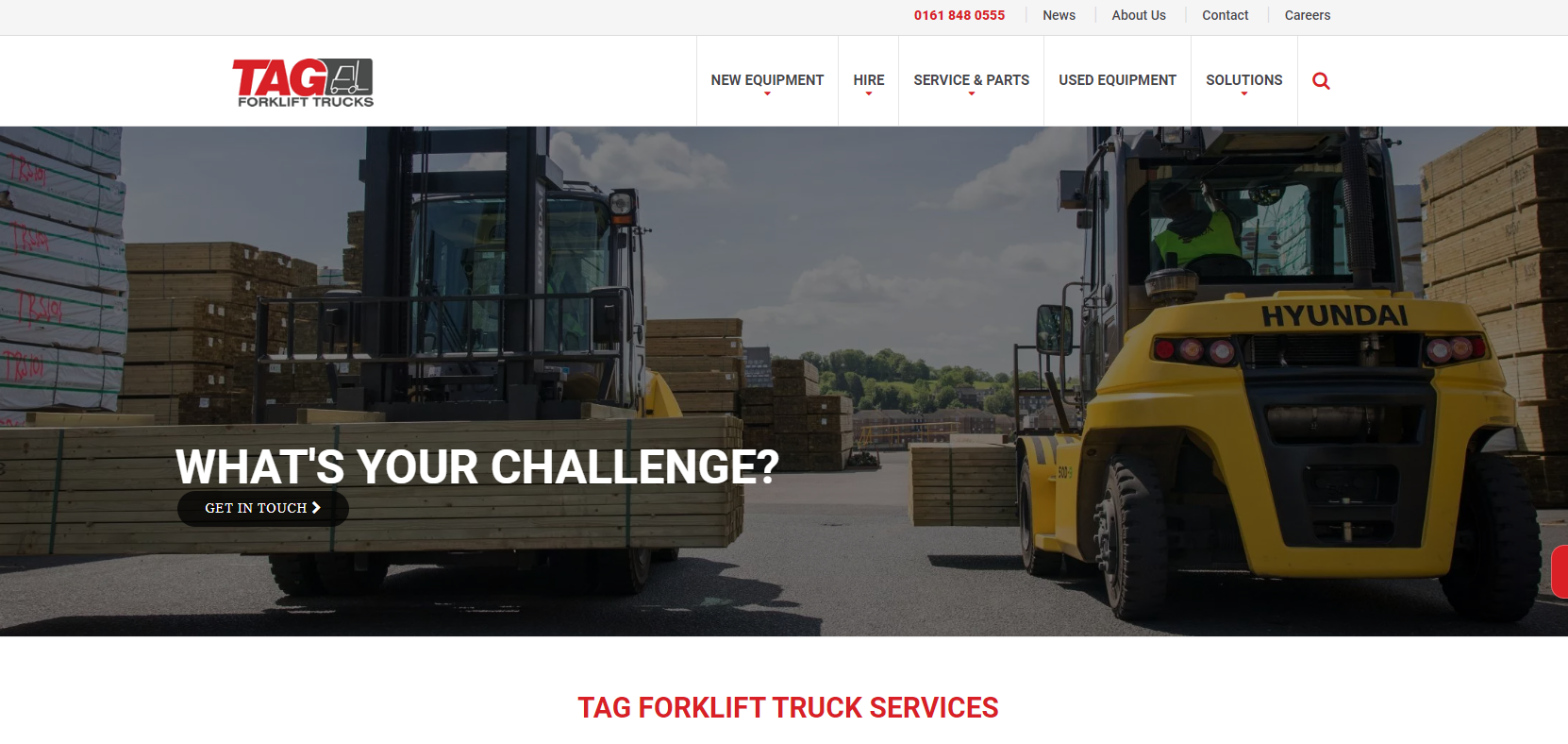 TAG Forklift Truck Services Website