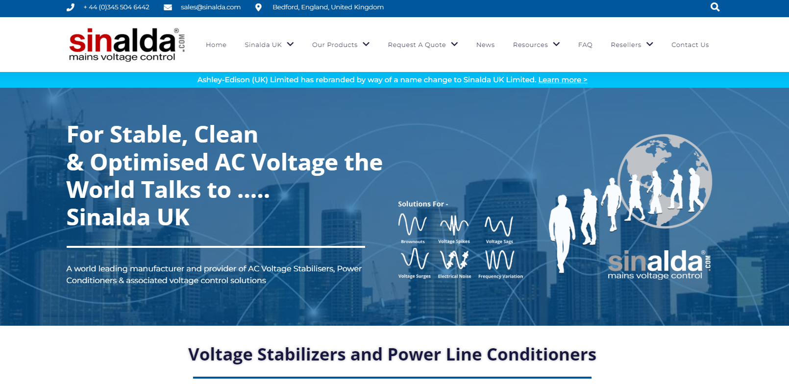 Sinalda UK Limited Website