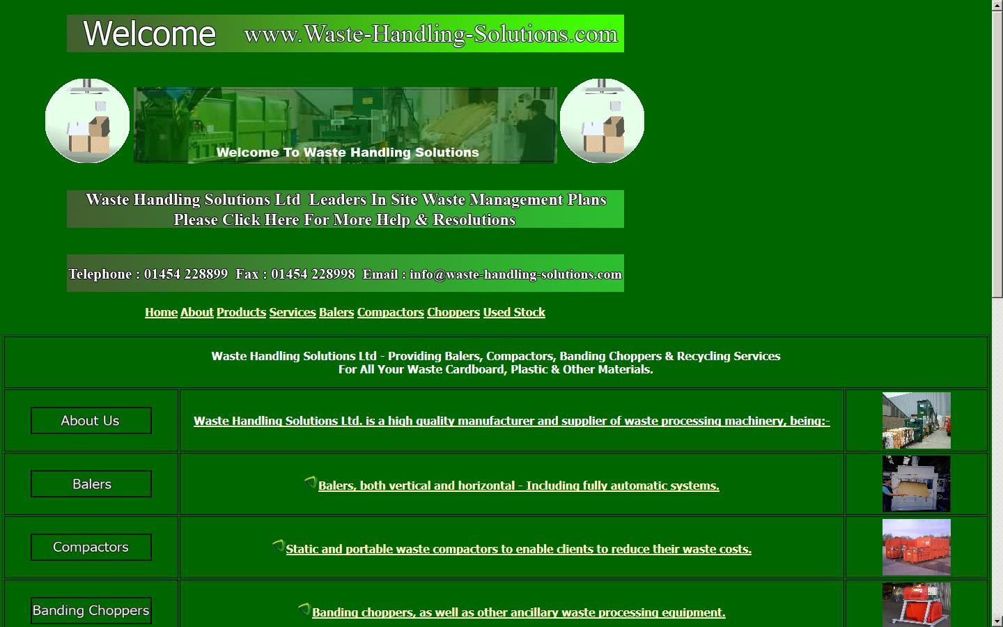 Waste Handling Solutions Ltd Website