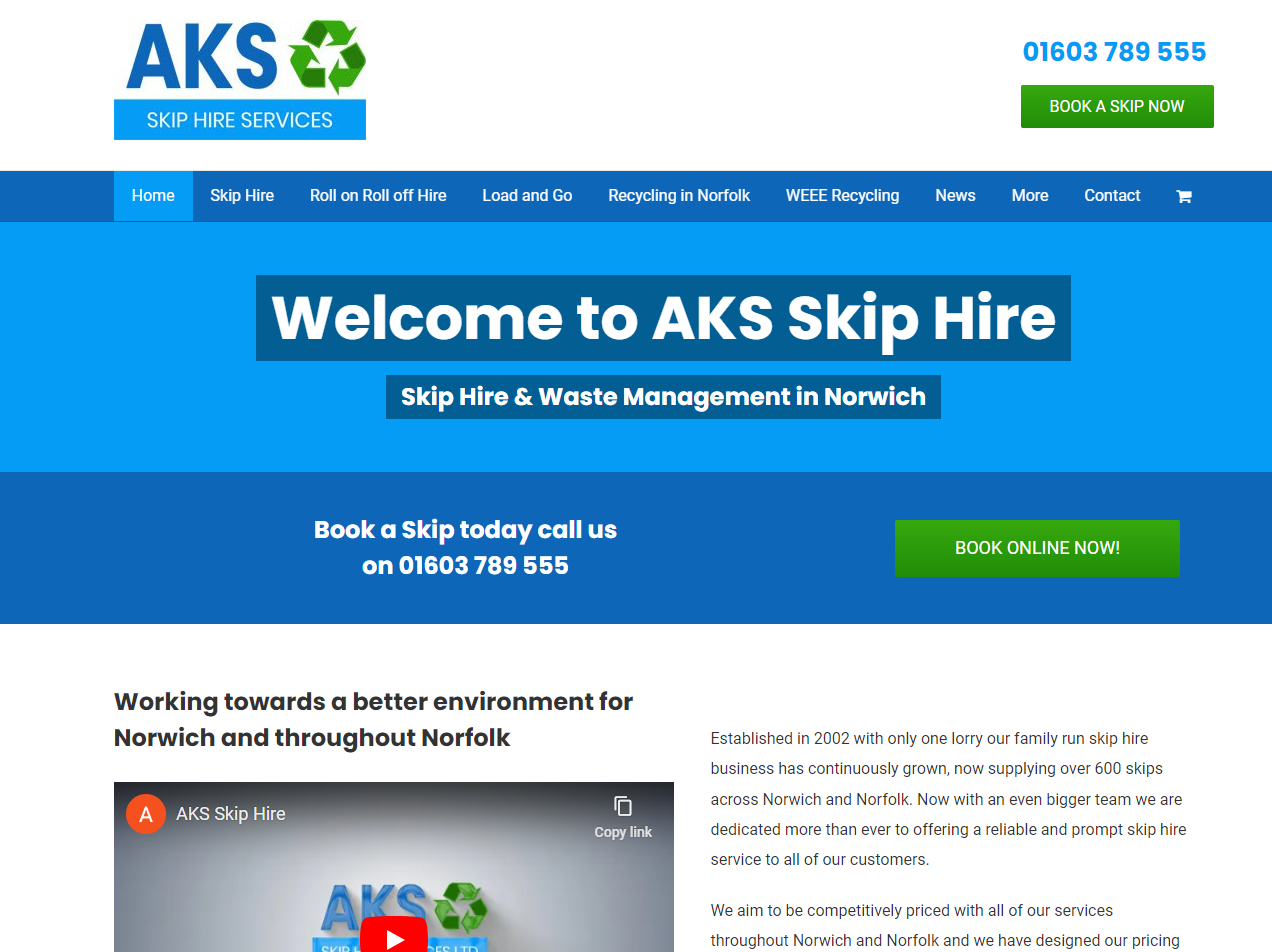 AKS Skip Hire Website