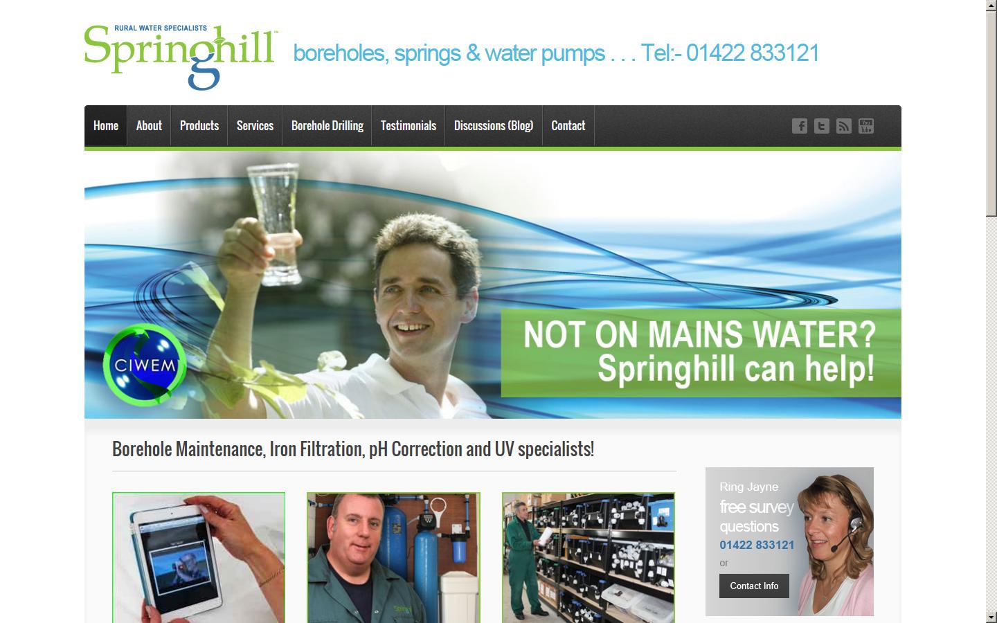Springhill Water Services Ltd Website