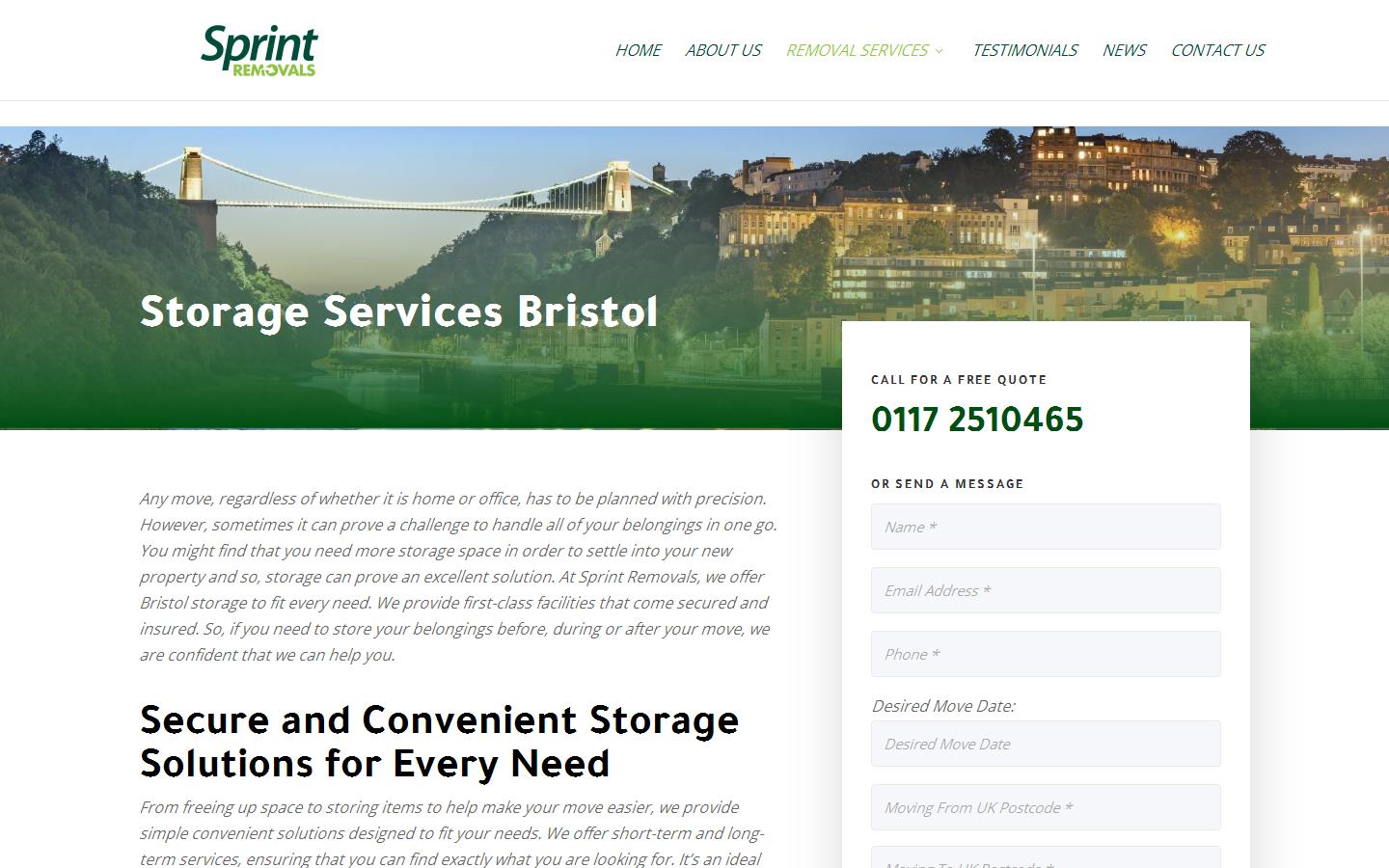 Storage Services Bristol Website