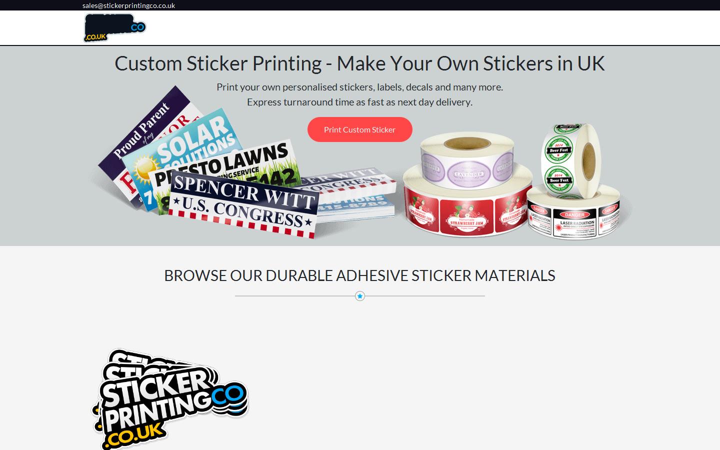 Sticker Printing Website