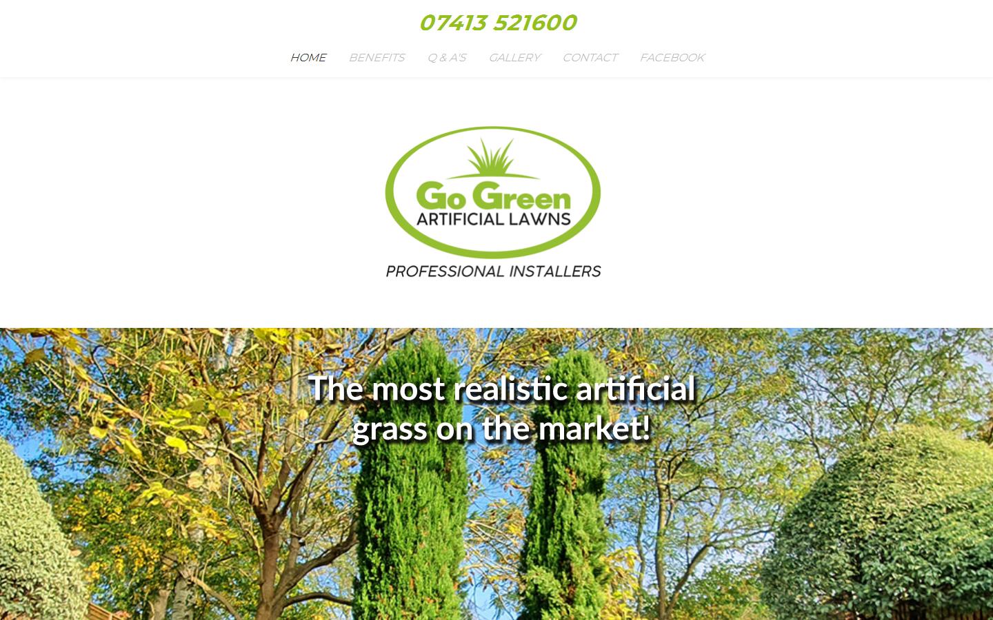 Go Green Artificial Lawns  Website