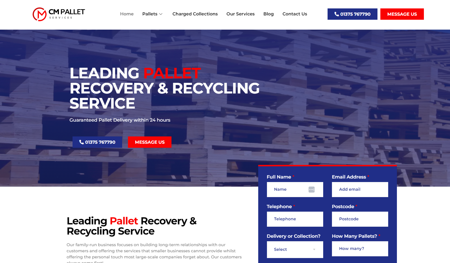 CM Pallet Services LTD Website
