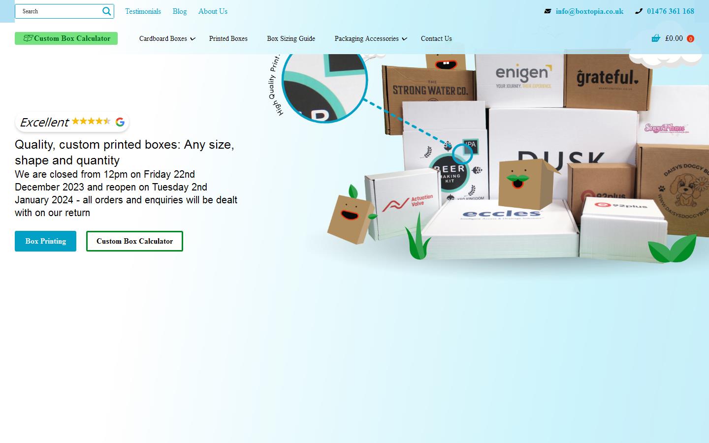 Vale Pack Ltd and Boxtopia Website