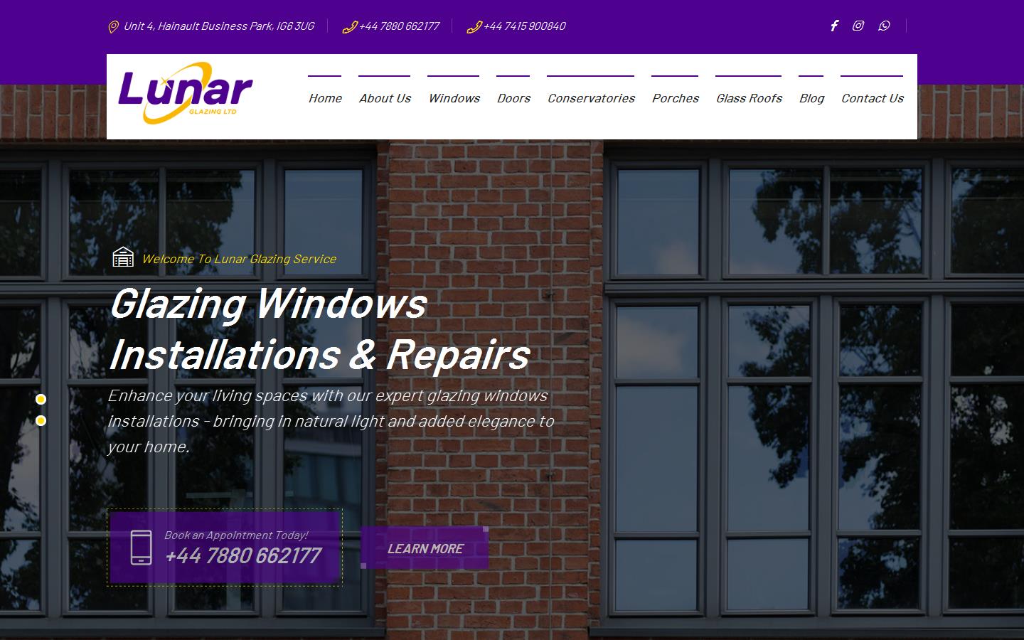 Lunar Glazing Ltd Website