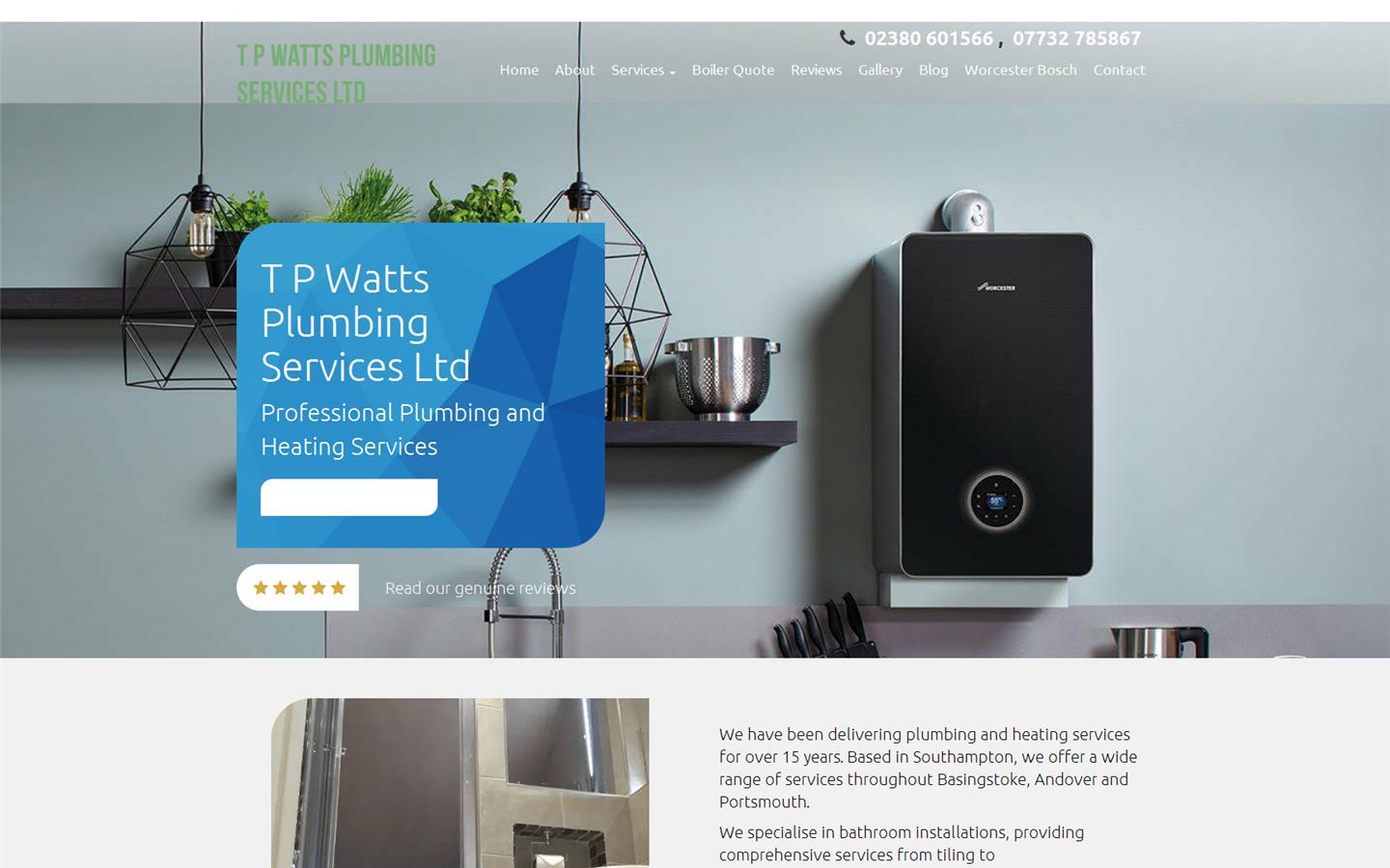 T P Watts Plumbing Services Ltd Website