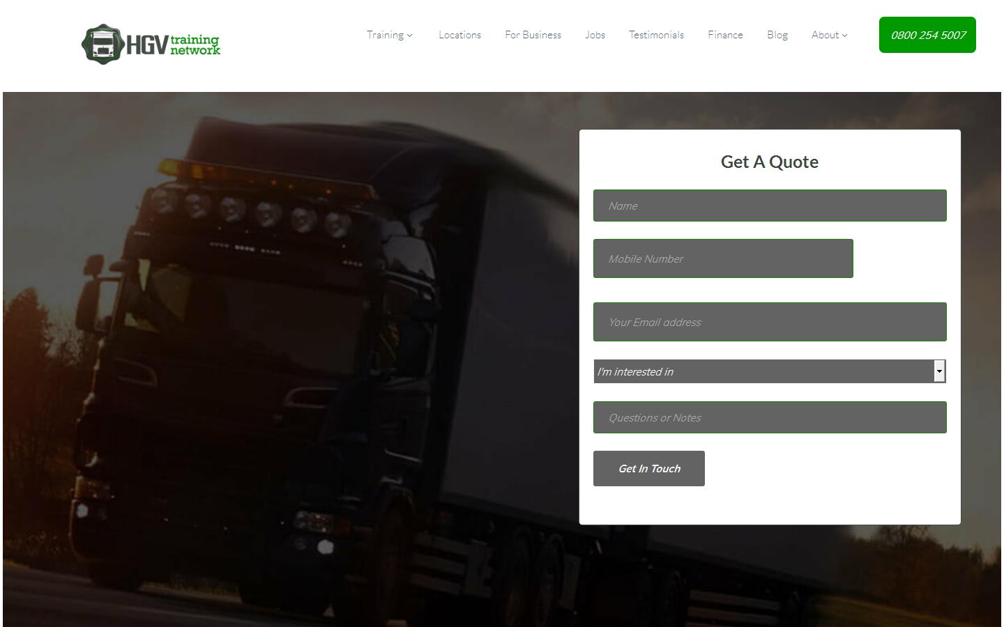 HGV Training Network Website