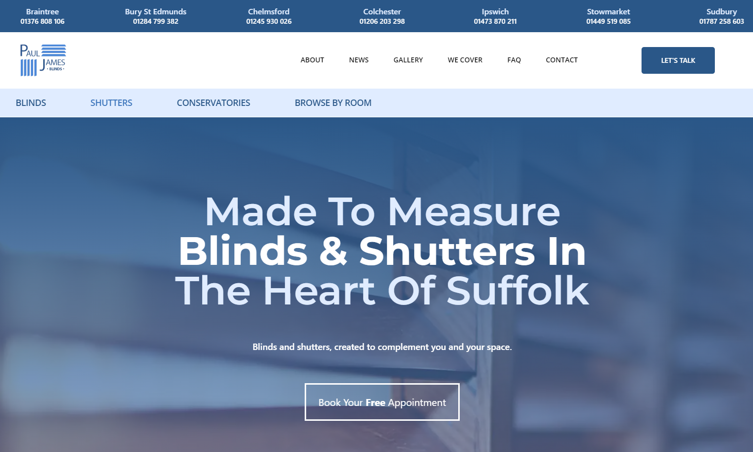 Paul James Blinds Website