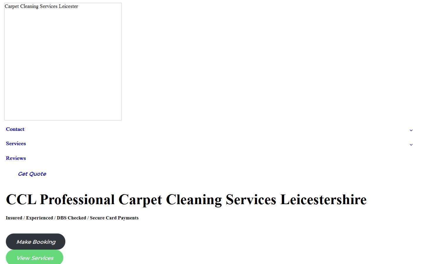 CCL Carpet Cleaning Services Leicester Website