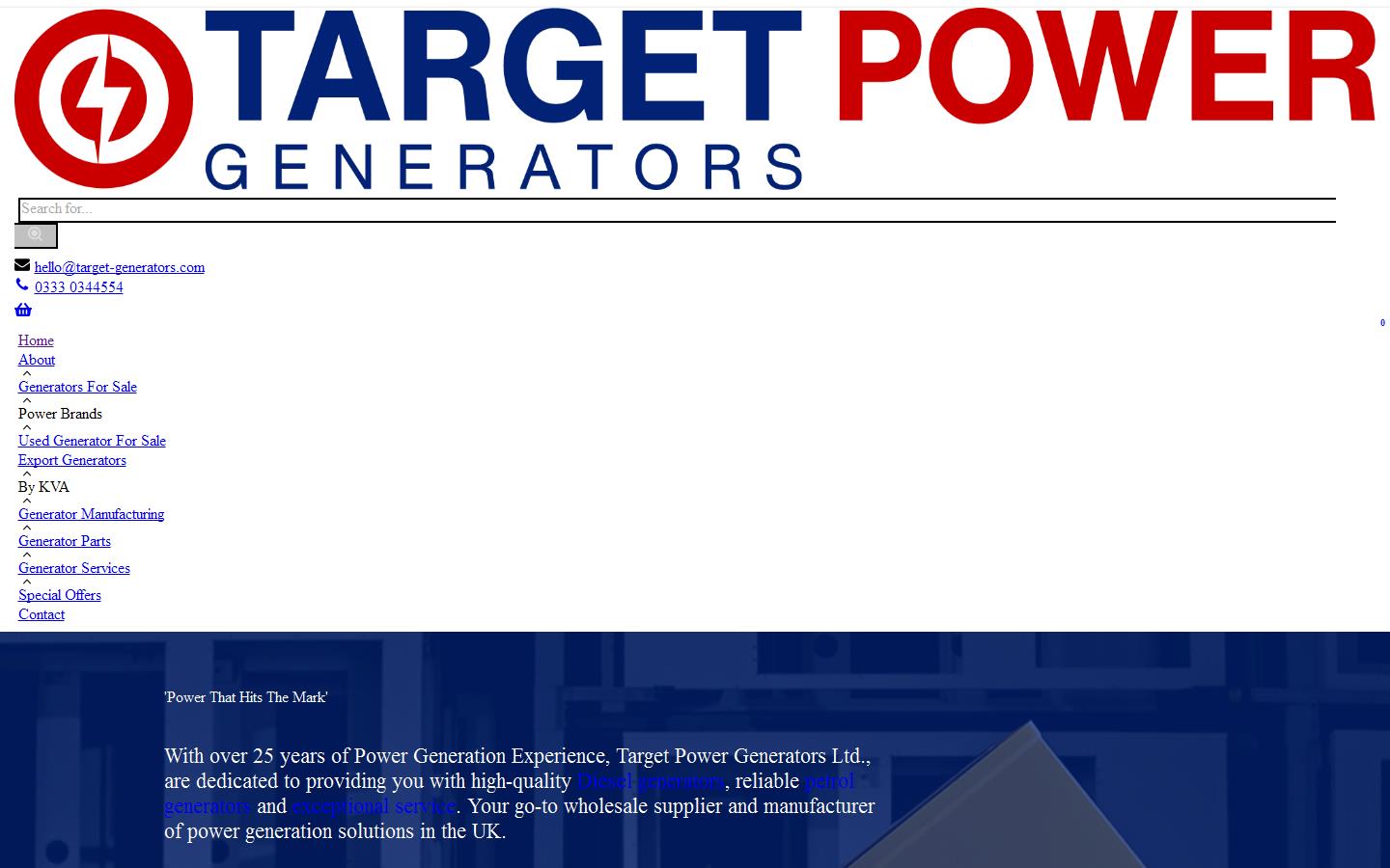 Target Power Generators Ltd Website