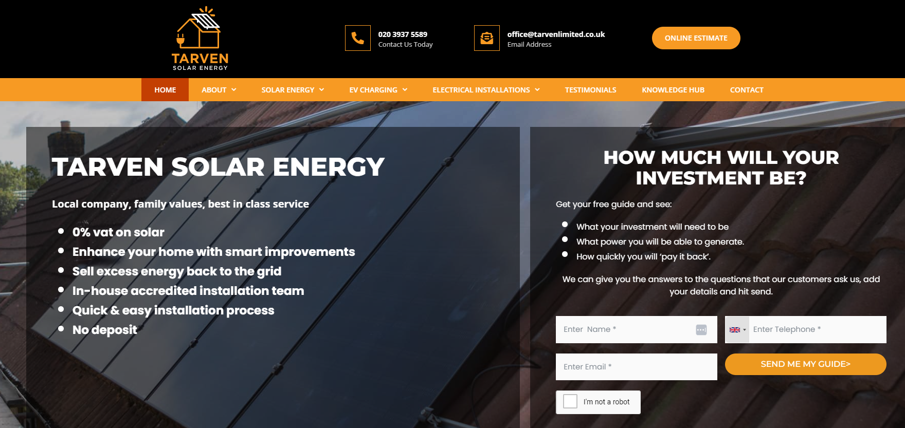 Tarven Solar Energy Website