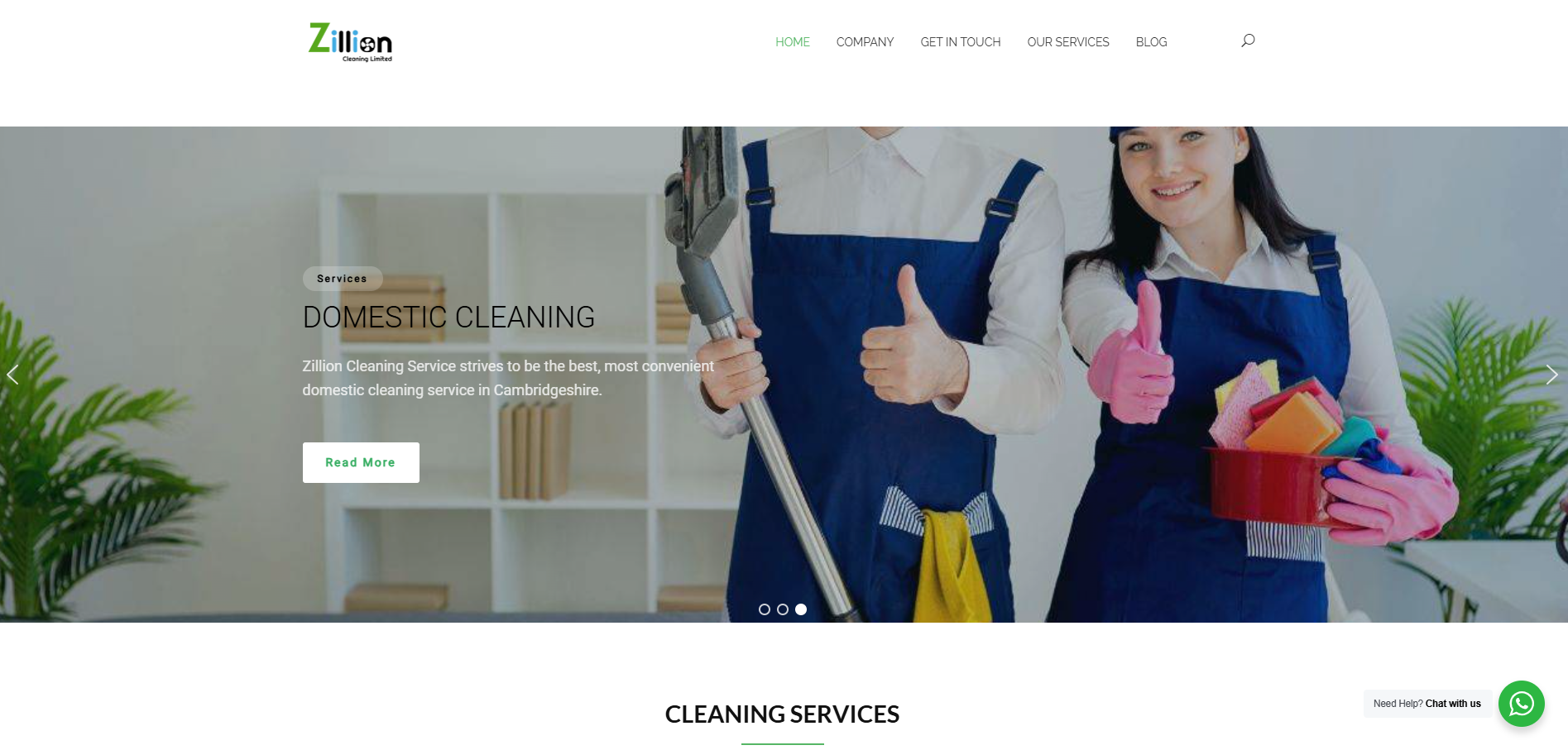 Zillion Cleaning Services Website