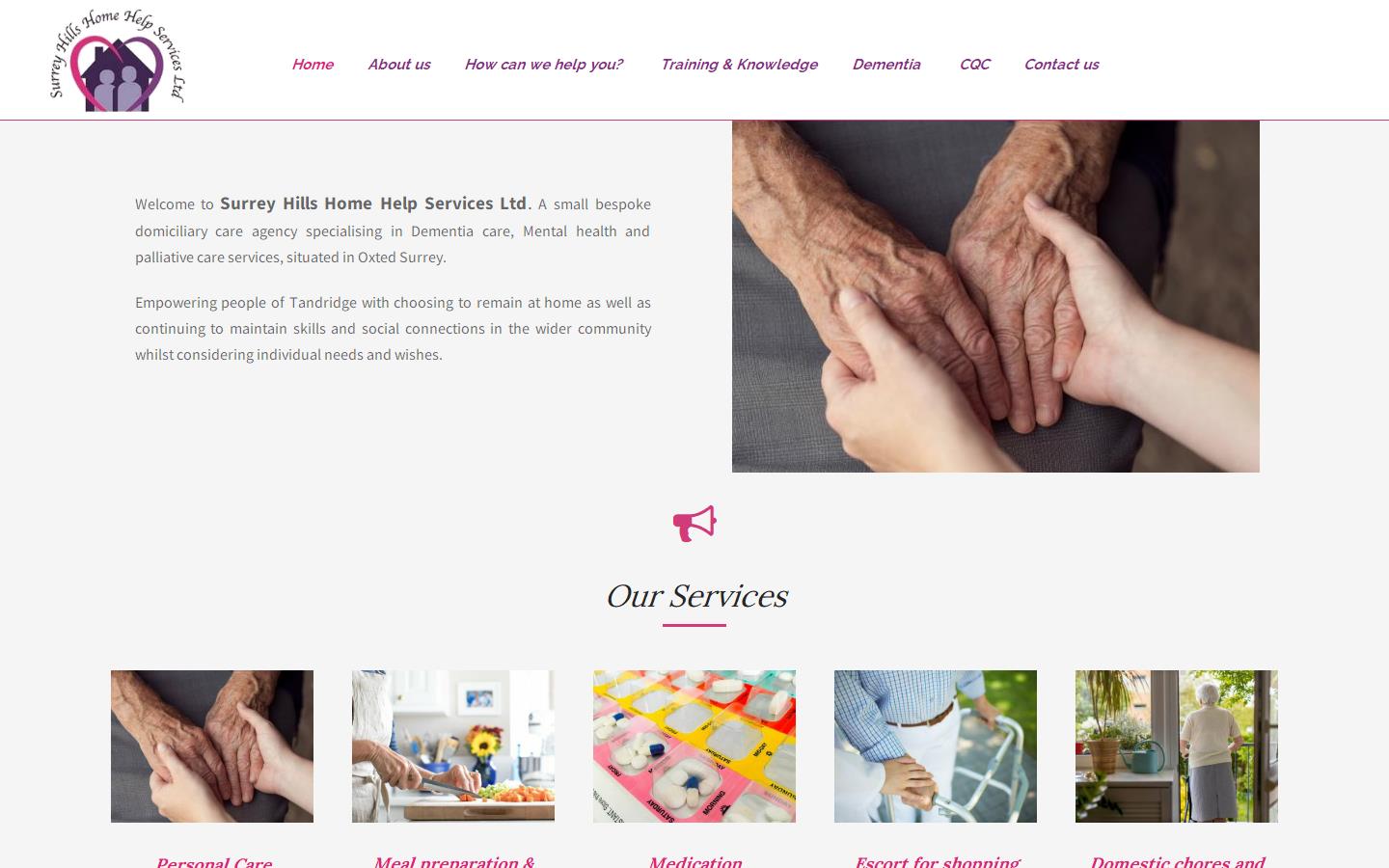 Surrey Hills Home Help Services Website