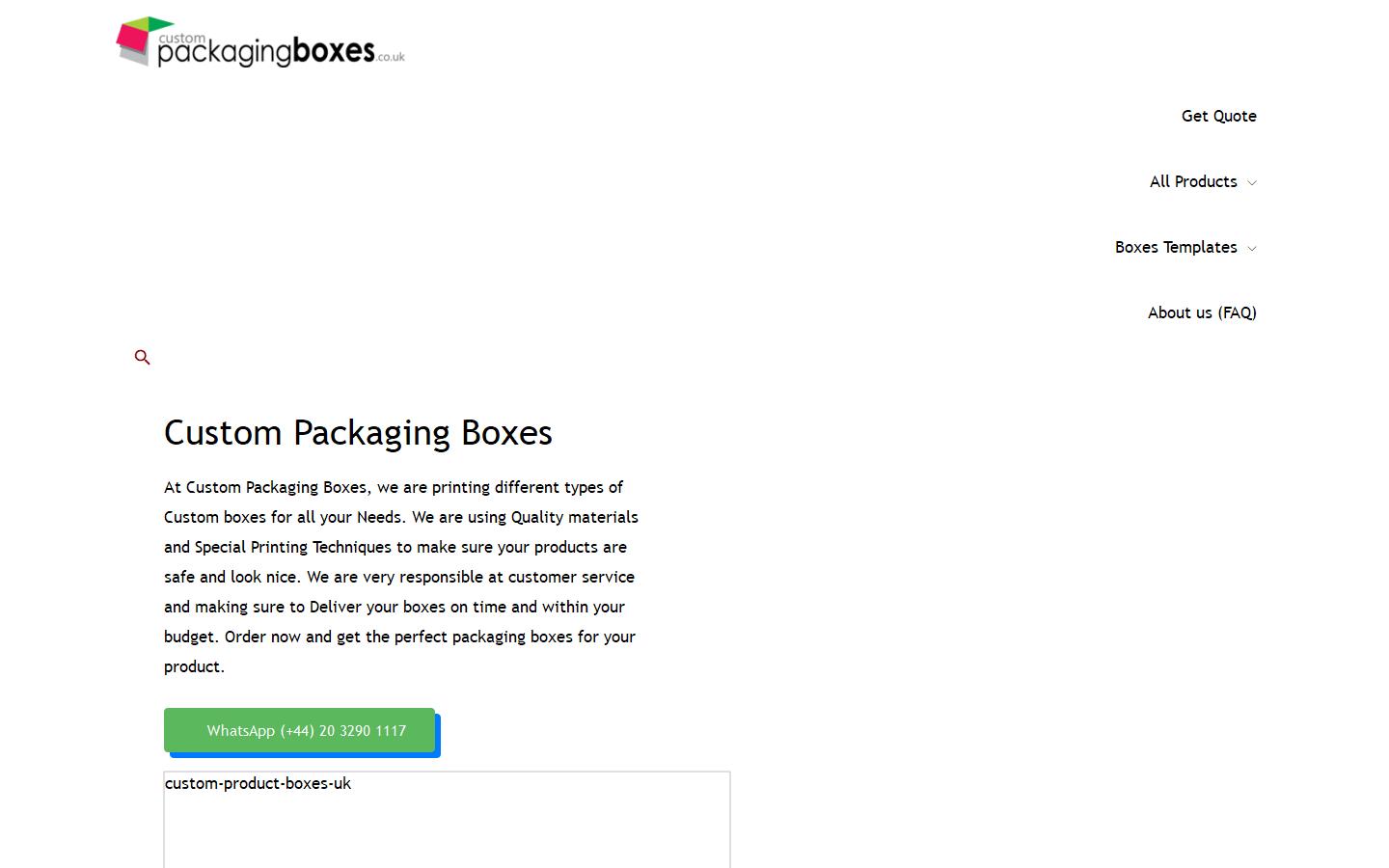 Custom Packaging Boxes UK Website