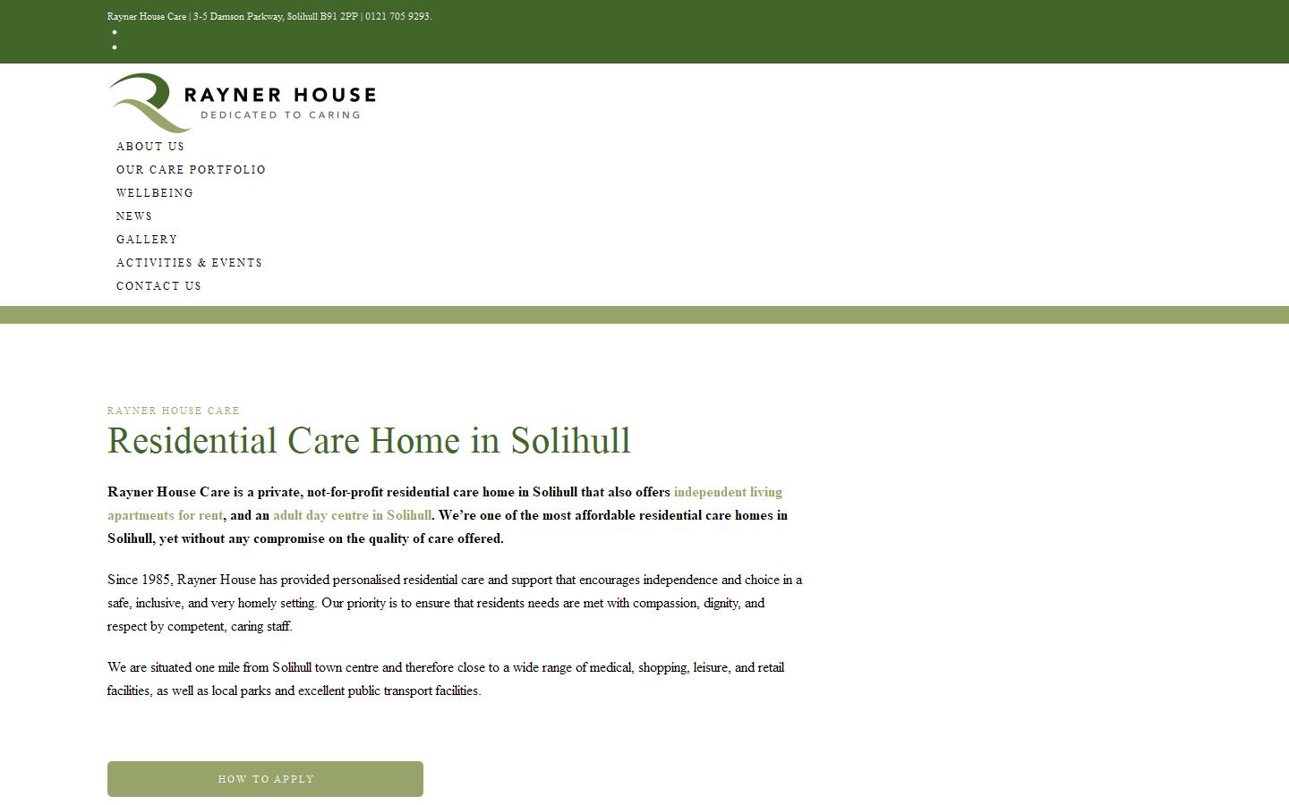 Raynor House Care Website
