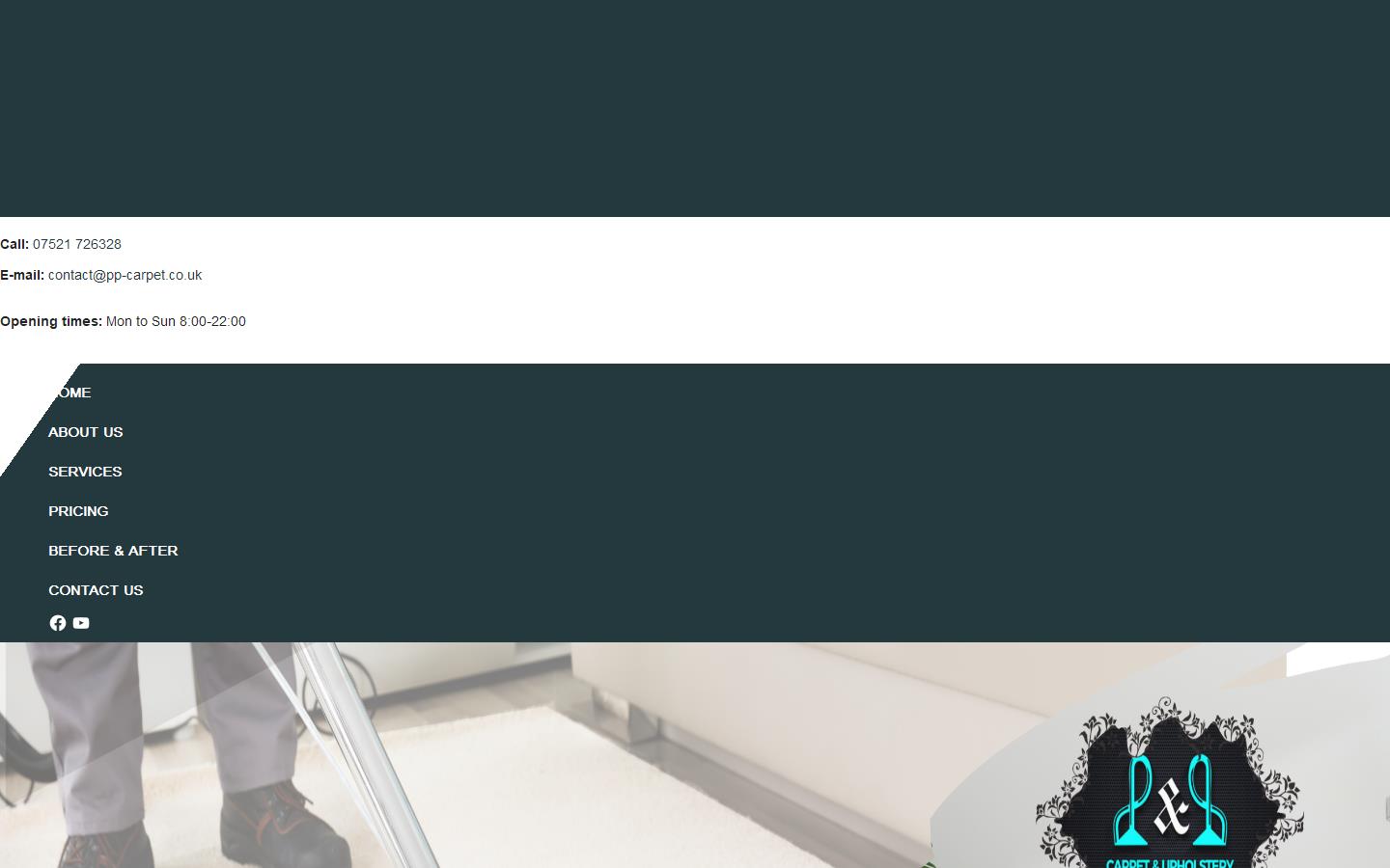 P&P Carpet & Upholstery Cleaning Website