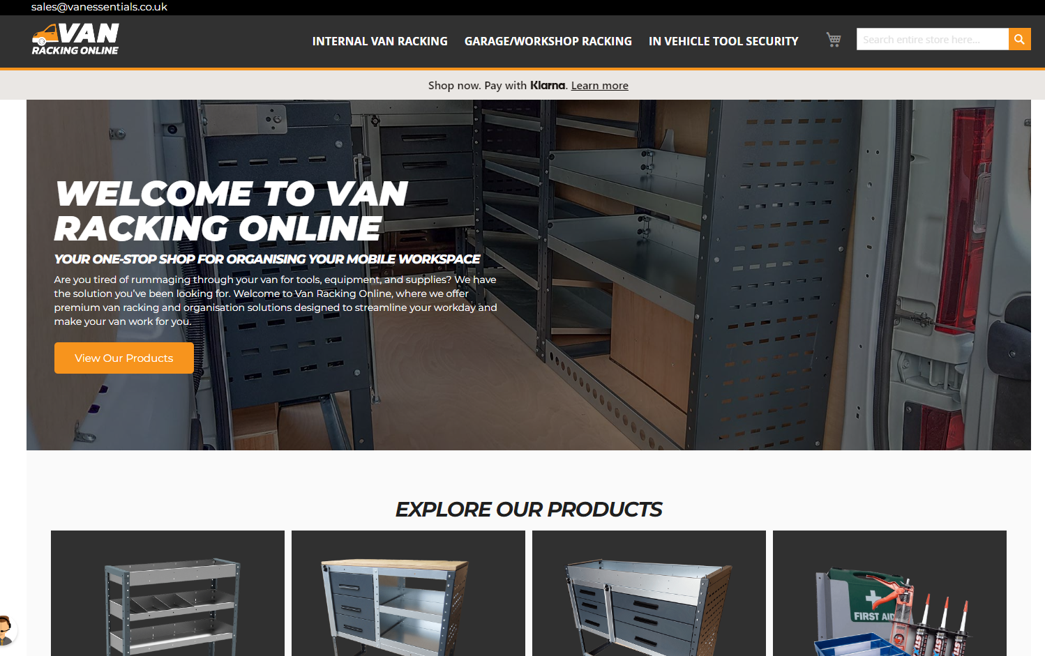 Van Racking Online Website
