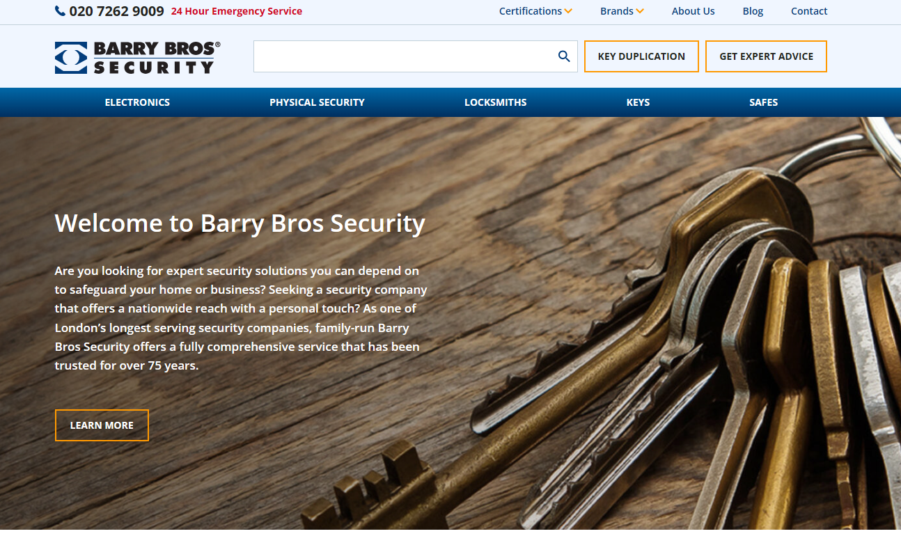 Barry Bros Security Website