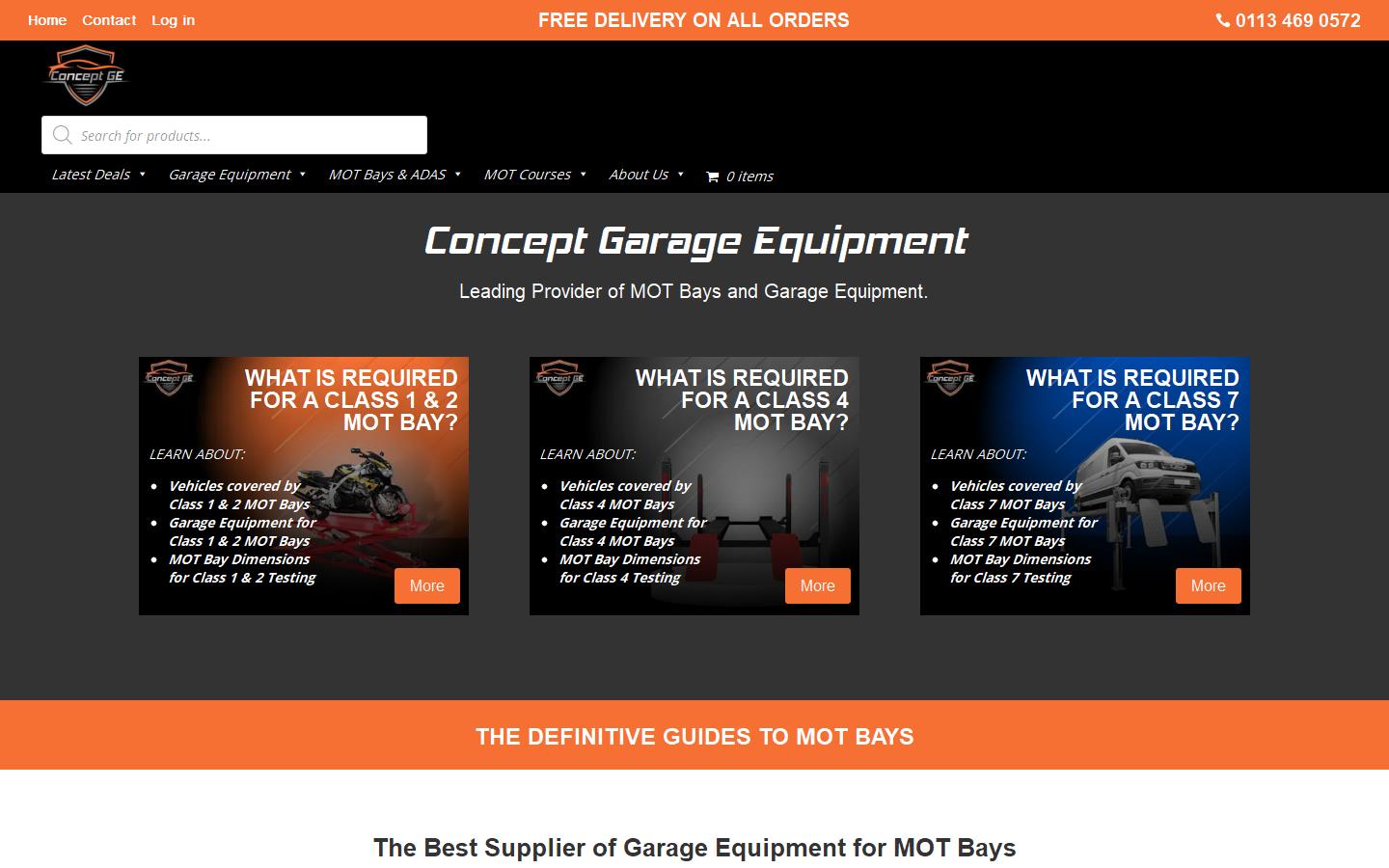 Concept Garage Equipment Website