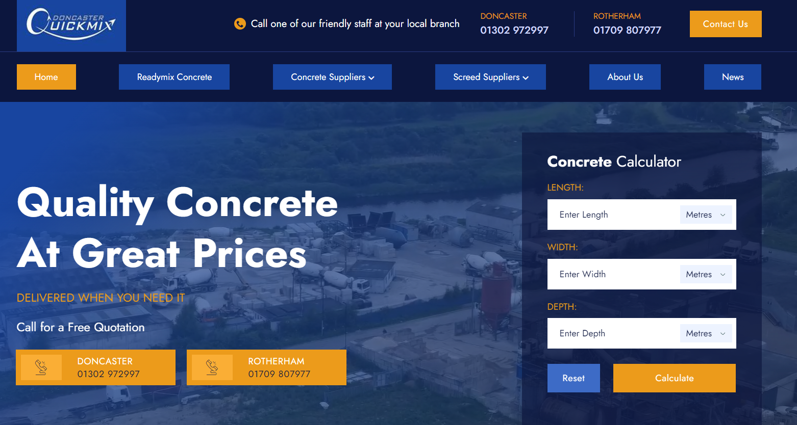 Doncaster Quickmix Website