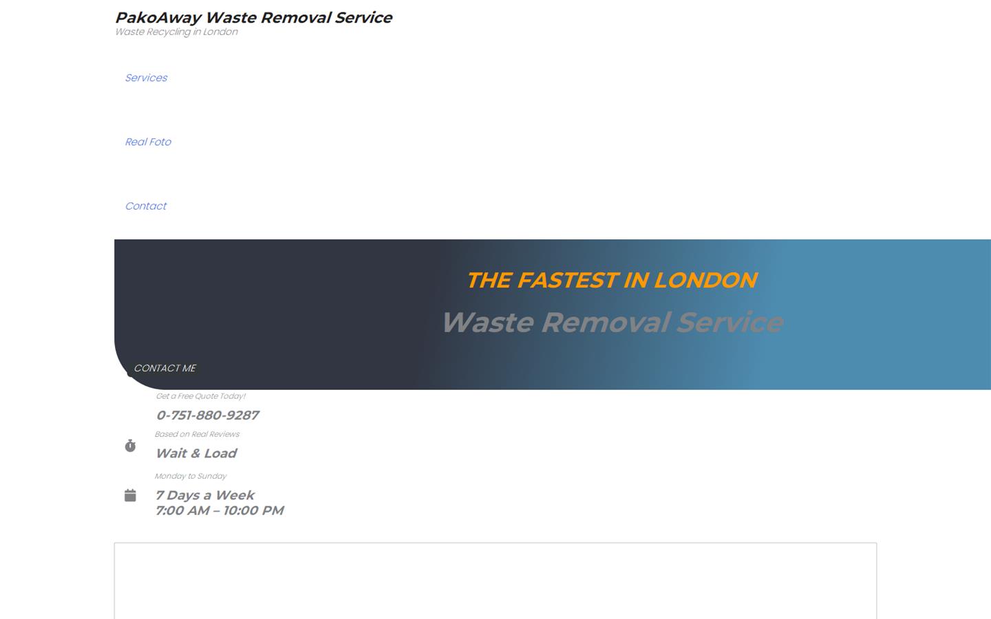 PakoAway Waste Removal Service Website