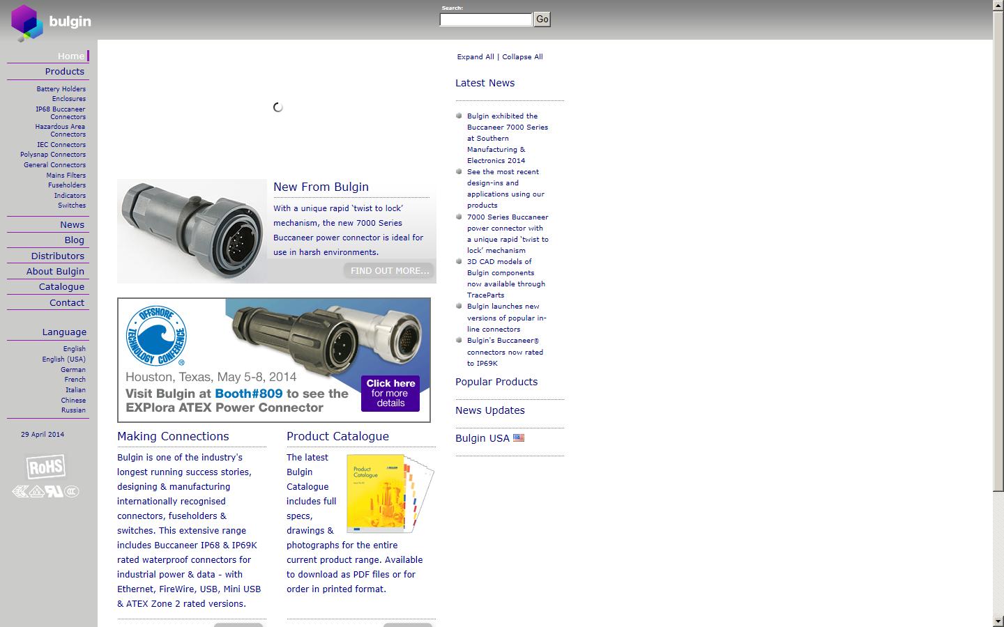 Bulgin Components PLC Website