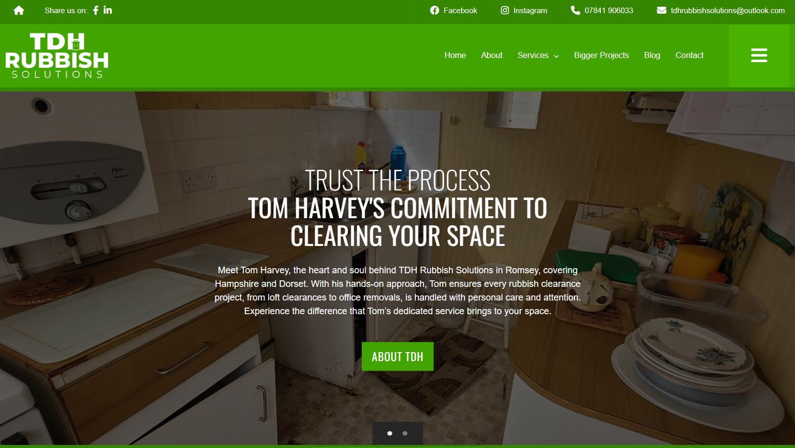 TDH Rubbish Solutions Website