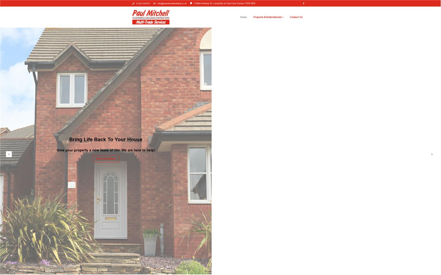 Paul Mitchell Plastering & Building Contractors Website