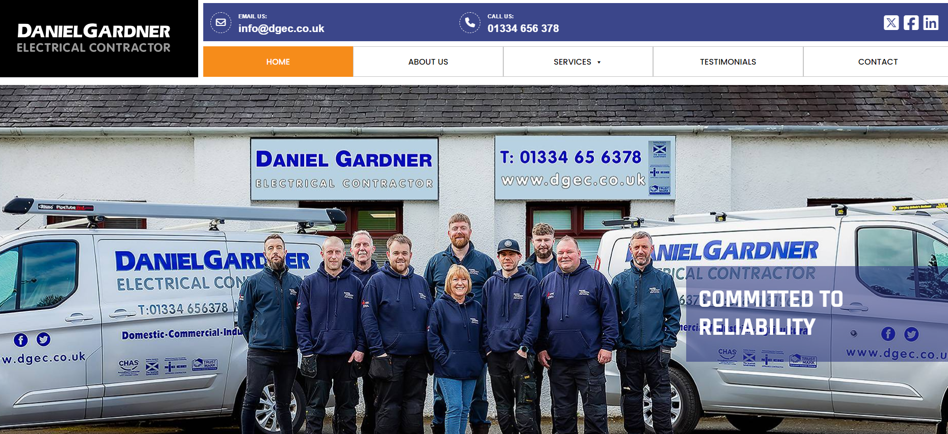Daniel Gardner Electrical Contractor Website