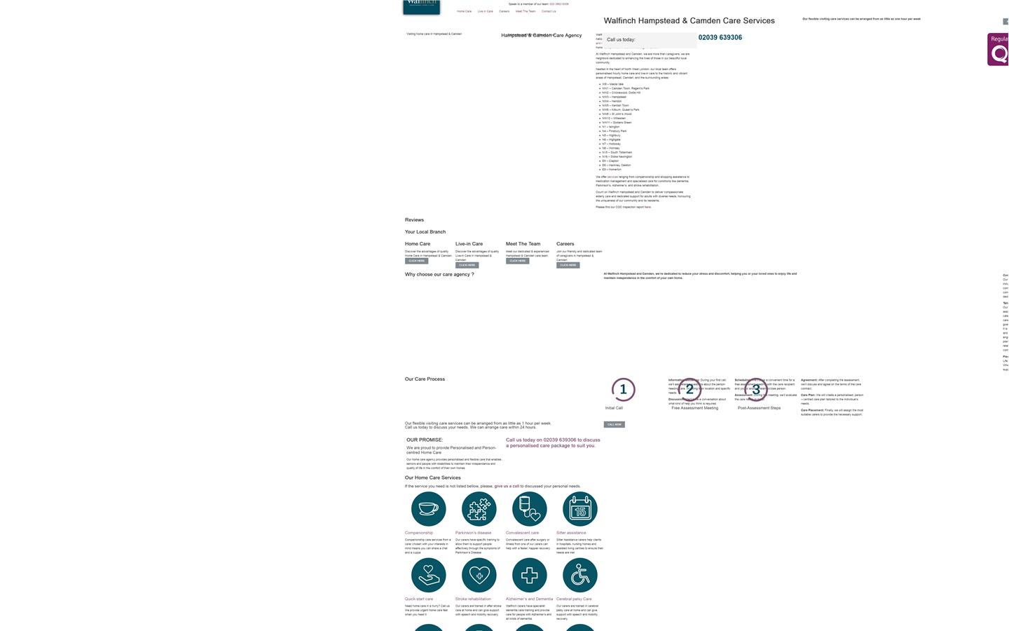 Walfinch Home Care Hampstead and Camden Website